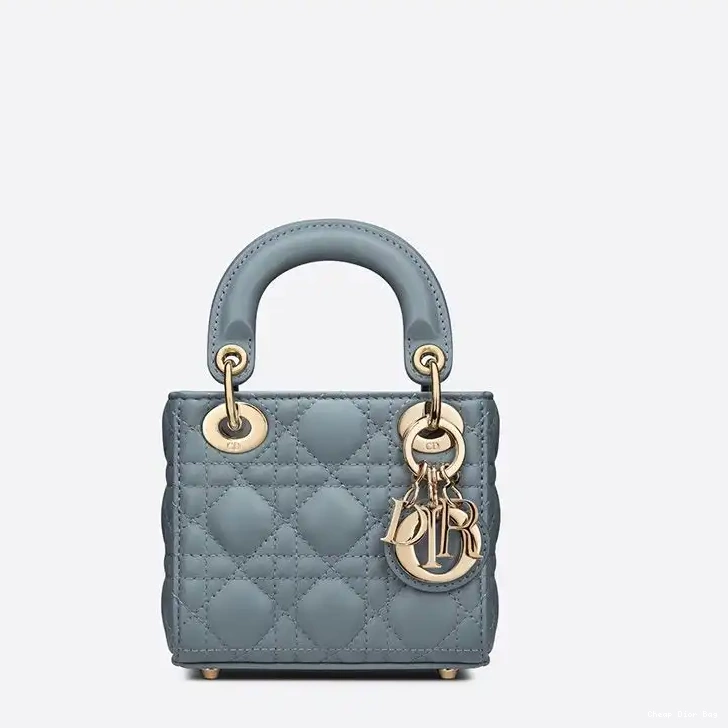 Micro Sky Dior Lady Bag Cannage Lambskin Blue 0506